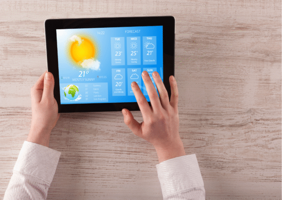 Weather pannel in a tablet