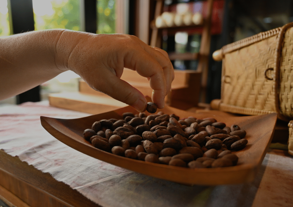 Current image: coffee beans in hands